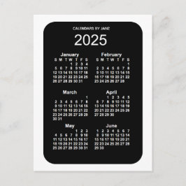 2025 White Neon 6 maanden Mini Calendar van Janz Briefkaart