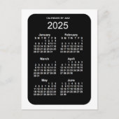 2025 White Neon 6 maanden Mini Calendar van Janz Briefkaart (Voorkant)