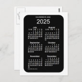 2025 White Neon 6 maanden Mini Calendar van Janz Briefkaart (Voorkant / Achterkant)