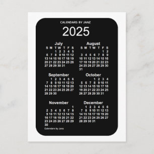 2025 White Neon 6 maanden Mini Calendar van Janz Briefkaart