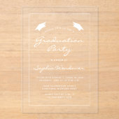2025 White Petten Border Graduation Party Acryl Uitnodigingen (Voorkant)