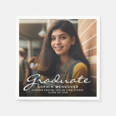 2025 White Script Foto Afstudeerfeest Servet (Voorkant)
