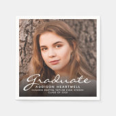 2025 White Script Foto Afstudeerfeest Servet (Voorkant)