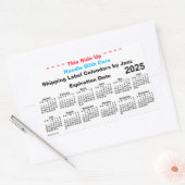 2025 White Shipping Calendar van Janz Rechthoekige Sticker (Envelop)