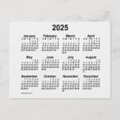 2025 White Smoke Mini Calendar van Janz Briefkaart (Voorkant)