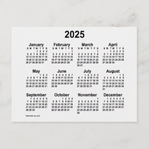 2025 White Smoke Mini Kalender van Janz Briefkaart
