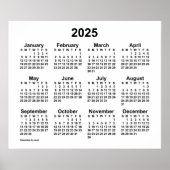 2025 White Wandkalender van Janz Poster (Voorkant)
