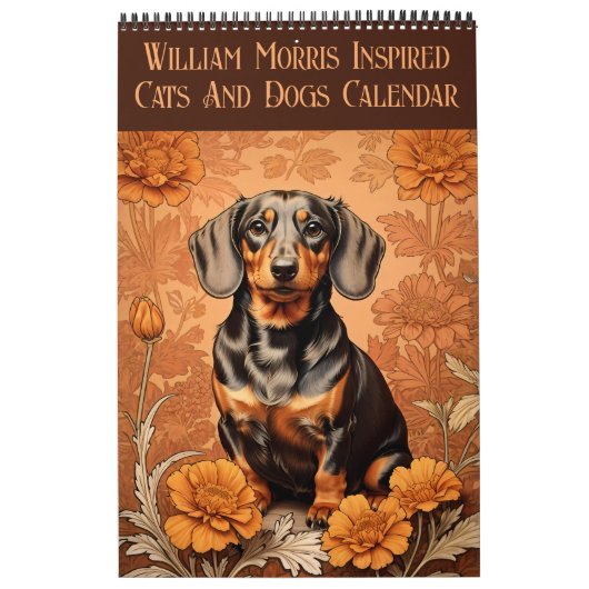 2025: William Morris inspireert katten en honden Kalender (Hoes)