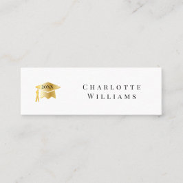 2025 Wit | Goud Afstudeerder Pet Afstuderen Insert Mini Visitekaartje