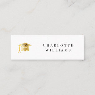 2025 Wit Goud Afstudeerder Pet Afstuderen Insert Mini Visitekaartje