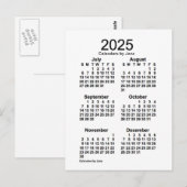 2025 Witte 6 maanden Mini Agenda van Janz Briefkaart (Voorkant / Achterkant)