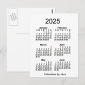 2025 Witte 6 maanden Mini Agenda van Janz Briefkaart (Voorkant / Achterkant)