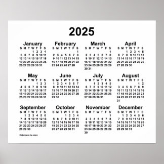 2025 Witte Muurkalender van Janz Poster