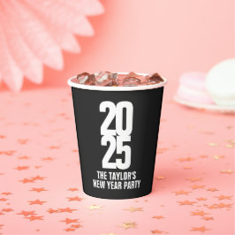 2025 Witte Tekst Nieuwjaar Event Custom Papieren Bekers
