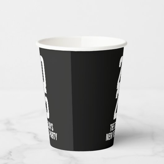 2025 Witte Tekst Nieuwjaar Event Custom Papieren Bekers (Links)