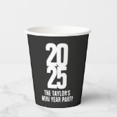2025 Witte Tekst Nieuwjaar Event Custom Papieren Bekers (Voorkant)