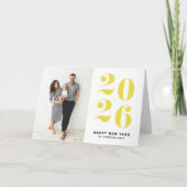 2025 Yellow Bold Typography Nieuwjaarsfoto Feestdagen Kaart (Voorkant)
