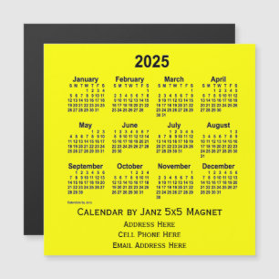 2025 Yellow Business Calendar van Janz