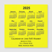 2025 Yellow Business Calendar van Janz (Voorkant)