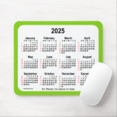 2025 Yellow Green 52-weekagenda van Janz Muismat (Met muis)