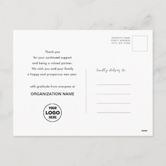 2025 Zakelijke fotofeest Vuurwerk Goud Glitters Feestdagenkaart (Achterkant)