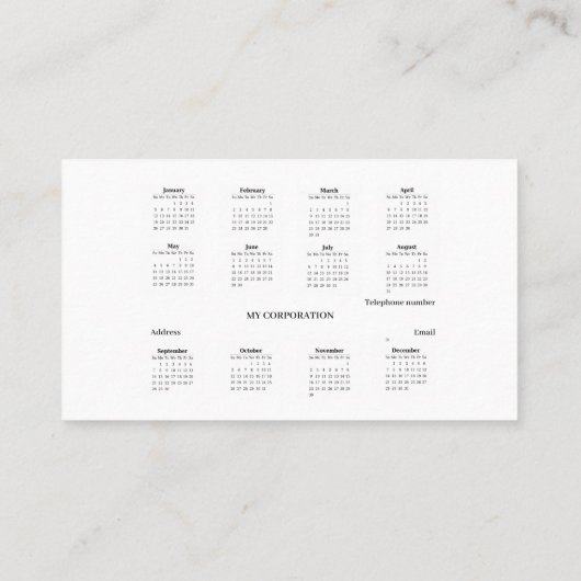 2025 Zakkalender - Parijs Visitekaartje (Achterkant)