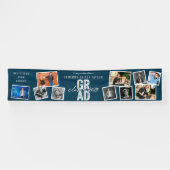 2025 Zilver AFSTUDEERDER 10 Foto Modern Graduation Spandoek (Horizontaal)