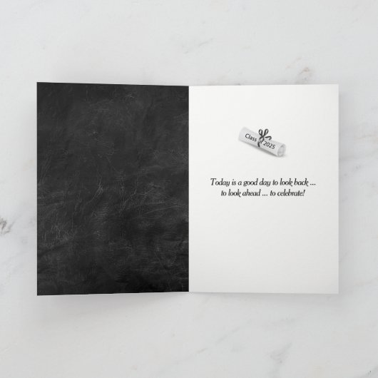 2025 Zilveren Afstuderen Laurel Kransleer Kaart (Binnen)