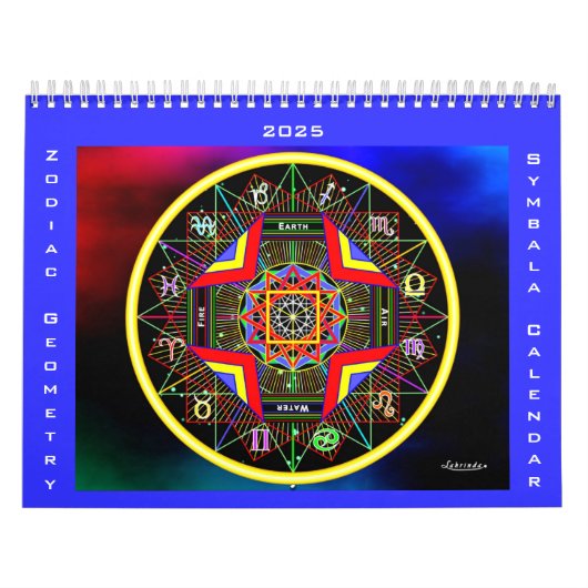 2025 Zodiac Geometrie Symbala Kalender (Hoes)