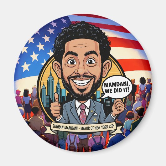 2025 Zohran Mamdani New York City We Did It! Magneet (Voorkant)