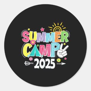2025 Zomerkamp 2025 Zomervakantie Matching Fam Ronde Sticker