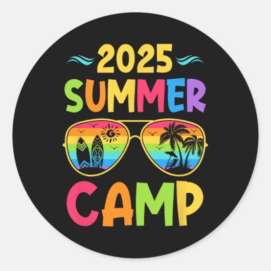 2025 Zomerkamp 2025 Zomervakantie Matching Fam Ronde Sticker (Voorkant)