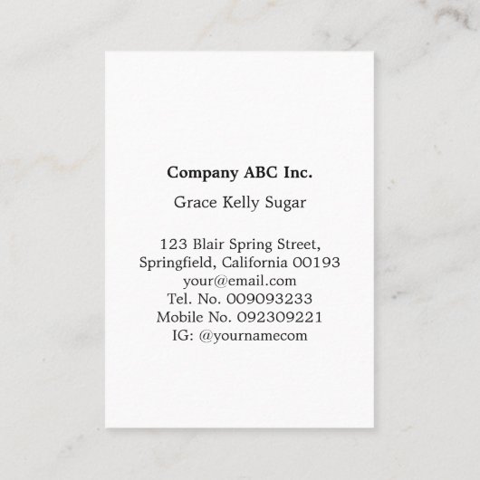 2025 Zondag Start Mini-kalender Alles Wit Visitekaartje (Achterkant)