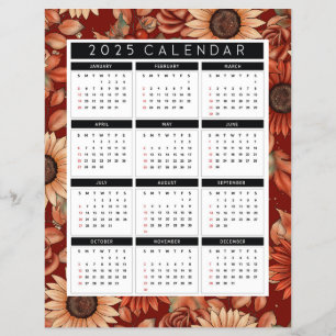 2025 Zonnebloem Flyer Kalender – Jaar-op-een-blik