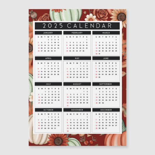 2025 Zonnebloem Flyer Kalender – Year-at-a-Glance (Voorkant)