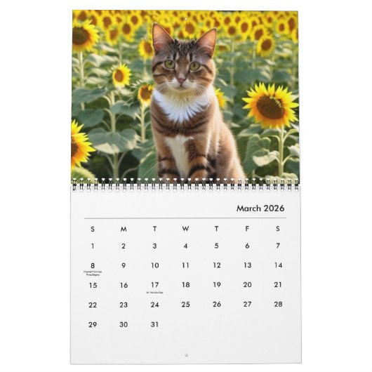 2025 Zonnebloem Katten Kalender (Mar 2026)