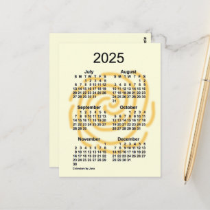 2025 Zonnedagen 6-maandelijkse agenda van Janz Briefkaart