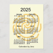 2025 Zonnedagen 6-maandelijkse agenda van Janz Briefkaart (Voorkant)
