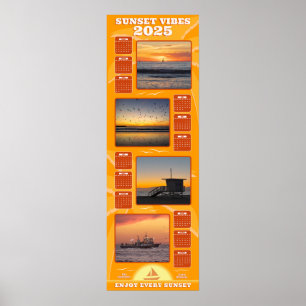 2025 Zonsondergangen en Strandstemmingen Kalender Poster