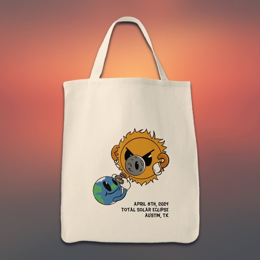2025 Zonsverduistering Photobomb gepersonaliseerd Tote Bag