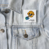 2025 Zonsverduistering Photobomb gepersonaliseerd Vierkante Button 5,1 Cm (In situ)