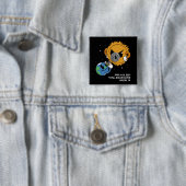 2025 Zonsverduistering Photobomb gepersonaliseerd Vierkante Button 5,1 Cm (In situ)