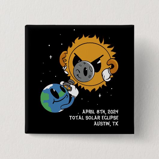 2025 Zonsverduistering Photobomb gepersonaliseerd Vierkante Button 5,1 Cm (Voorkant)
