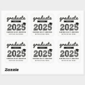 2025 Zwart Bold Sketch Afstuderen Modern Afstudere Vierkante Sticker (Vel)
