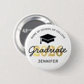 2025 Zwart Goud Afstuderen Button (Voorkant /achterkant)