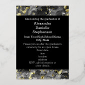 2025 Zwart Goud Waterverf Art Photo Afstuderen Folie Uitnodiging (Achterkant)