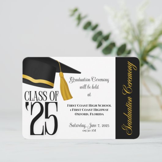 2025 Zwart-wit Afstuderen Informatiekaartje (Staand voorkant)