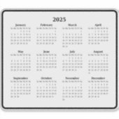2025 Zwart-wit mini kalender Sticker (Voorkant)