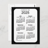 2025 Zwarte 6-maandenkalender van Janz Briefkaart (Voorkant / Achterkant)