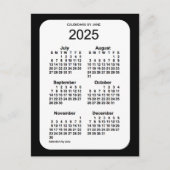 2025 Zwarte 6-maandenkalender van Janz Briefkaart (Voorkant)